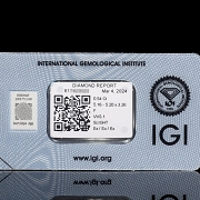 Diamante natural en talla brillante, 0.54 ct, certificado IGI