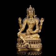 Figura de bronce dorado 