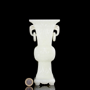 Jarrón de jade blanco de Hetian 