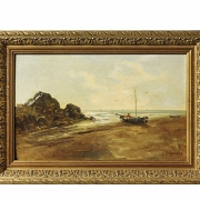 J. M. González (19th-20th century) ‘Boat on the beach’
