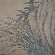 Chinese painting “Bats and Peaches,” signed Wang Wu