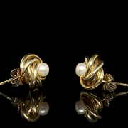 Pendientes de oro amarillo de 18 kt con perlas