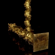 Pair of gilded wooden Solomonic columns, 20th century