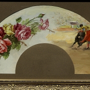 País de abanico pintado al óleo