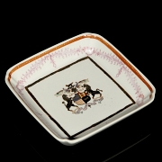 Plato cuadrado de porcelana