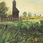 V. Benlloch (20th century) “Landscape with Tower”