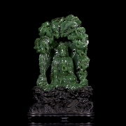 Figura de jade verde espinaca 