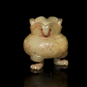 Incensario de jade blanco tallado, periodo Reinos Combatientes