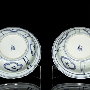 Pareja de platos, azul y blanco, S.XX - 5