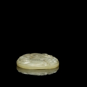 Jade plaque ‘Herons and lotuses’, Qing dynasty