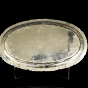 Oval silver tray, 20th century
