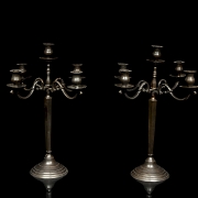 Pareja de candelabros de cinco luces, s.XX - 2