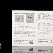 Sortija de oro blanco de 18 kt con dobles brillantes