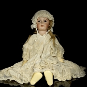 Large porcelain-headed doll, Germany, 20th century