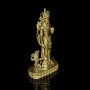 Grupo escultórico de bronce dorado 