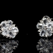 Pendientes oro blanco 18k con aguamarinas y diamantes