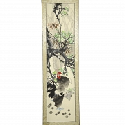 Chinese painting ‘Roosters among branches’, 20th century - 1