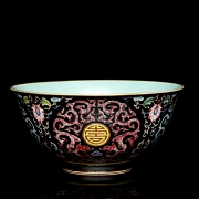 Cuenco de porcelana esmaltada “Shou”, con marca Yongzheng - 1