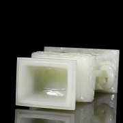 Jarrón de jade blanco de Hetian 