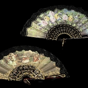 两把扇子，《花与景》，20世纪