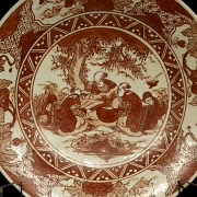 Iron-red enamelled porcelain plate ‘Garden Scene’, with Yongle mark - 1