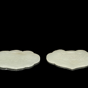 Pair of jade pendants, ‘Lotus and Bird,’ Qing dynasty