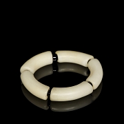 White jade bead bracelet, Zhou style