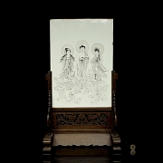 Ceramic panel ‘Encounter at the Lotus Pond’, 20th century - 9