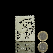 Carved jade plaque, ‘Bird and Flowers,’ Qing dynasty