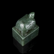Carved green jade ‘Turtle’ seal, Qing dynasty