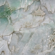 Panel de madera y jadeíta 