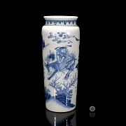 Jarrón de porcelana en azul y blanco 