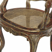Louis XV style cane armchair, late 19th century - 6