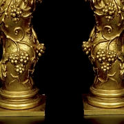 Pair of gilded wooden Solomonic columns, 20th century