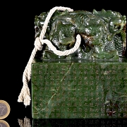 Sello de jade verde espinaca