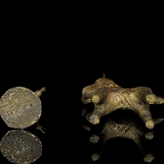 Pareja de figuras Dhokra de latón