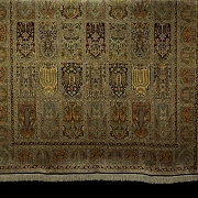 Alfombra kachemir seda pura, diseño Ghom, s.XX