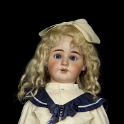 Recknagel, Muñeca parlante de porcelana DEP, molde de Rempel & Alt, Turingia, c. 1905-1914