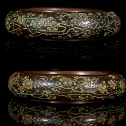 Pareja de brazaletes de madera de agar 