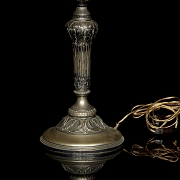 Pair of silver-plated metal candlesticks, 20th century