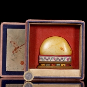 Roca de jade blanco tallado, dinastía Qing