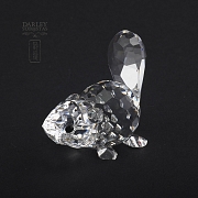 Juego de cuatro figuras en cristal de Swarovski, dos cerdos, hipopótamo y castor - 3