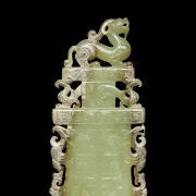 Ceremonial yellow jade plaque “Mythical Beasts,” Han dynasty