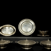 Conjunto de seis objetos de plata, s.XX