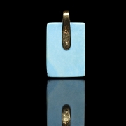 18k yellow gold pendant with turquoise - 1