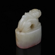 Sello oval de jade blanco de Hetian