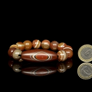 Pulsera de Dzi y cuentas de ágata, dinastía Liao