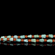 Collar de cuentas de turquesa y coral