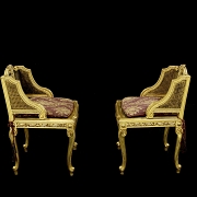 Pareja de sillas estilo Luis XV, s.XIX - 2