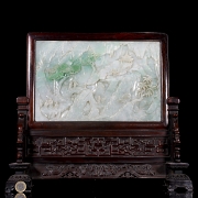 Panel de madera y jadeíta 